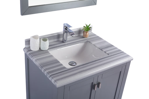 Laviva | Wilson 30" Grey Bathroom Vanity with White Stripes Marble Countertop Laviva - Vanities Laviva   