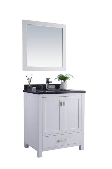 Laviva | Wilson 30" White Bathroom Vanity with Black Wood Marble Countertop Laviva - Vanities Laviva   