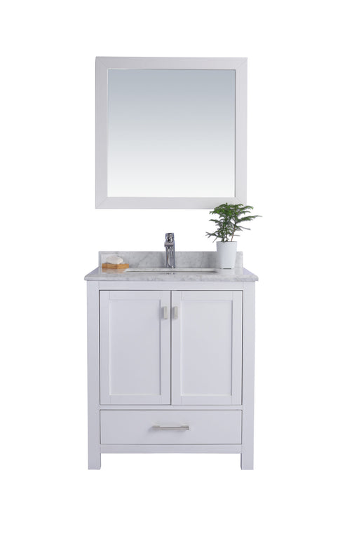 Laviva | Wilson 30" White Bathroom Vanity with White Carrara Marble Countertop Laviva - Vanities Laviva   