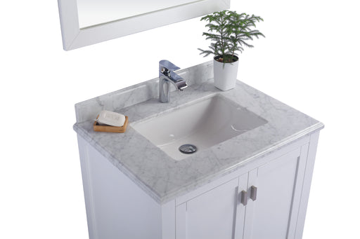 Laviva | Wilson 30" White Bathroom Vanity with White Carrara Marble Countertop Laviva - Vanities Laviva   