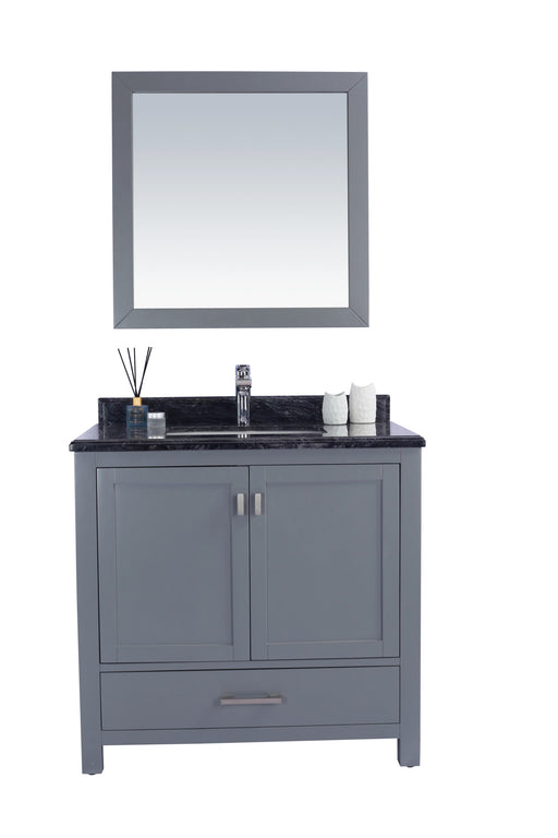 Laviva | Wilson 36" Grey Bathroom Vanity with Black Wood Marble Countertop Laviva - Vanities Laviva   