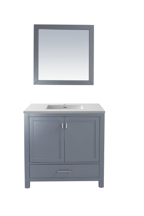 Laviva | Wilson 36" Grey Bathroom Vanity with Matte White VIVA Stone Solid Surface Countertop Laviva - Vanities Laviva   