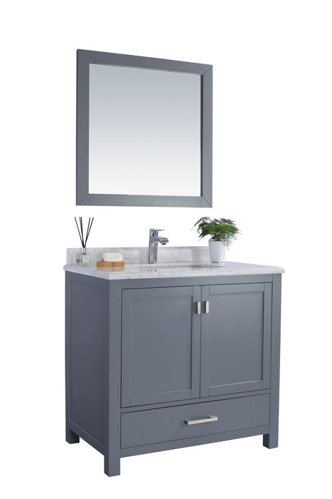 Laviva | Wilson 36" Grey Bathroom Vanity with White Carrara Marble Countertop Laviva - Vanities Laviva   