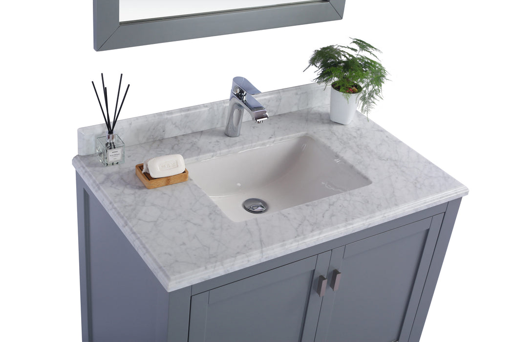 Laviva | Wilson 36" Grey Bathroom Vanity with White Carrara Marble Countertop Laviva - Vanities Laviva   