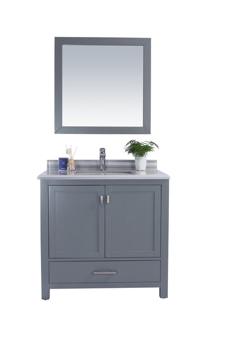 Laviva | Wilson 36" Grey Bathroom Vanity with White Stripes Marble Countertop Laviva - Vanities Laviva   