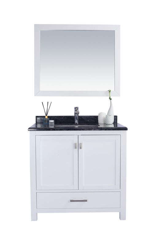 Laviva | Wilson 36" White Bathroom Vanity with Black Wood Marble Countertop Laviva - Vanities Laviva   