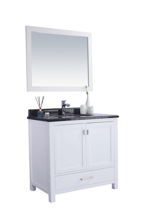 Laviva | Wilson 36" White Bathroom Vanity with Black Wood Marble Countertop Laviva - Vanities Laviva   