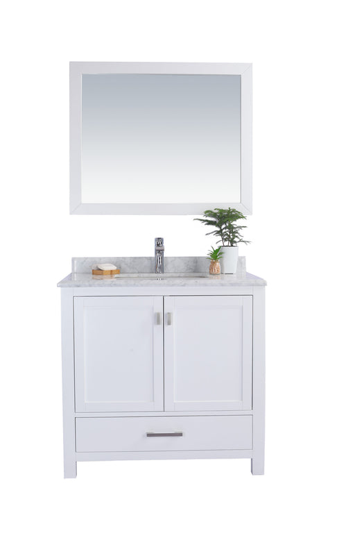 Laviva | Wilson 36" White Bathroom Vanity with White Carrara Marble Countertop Laviva - Vanities Laviva   