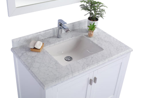 Laviva | Wilson 36" White Bathroom Vanity with White Carrara Marble Countertop Laviva - Vanities Laviva   