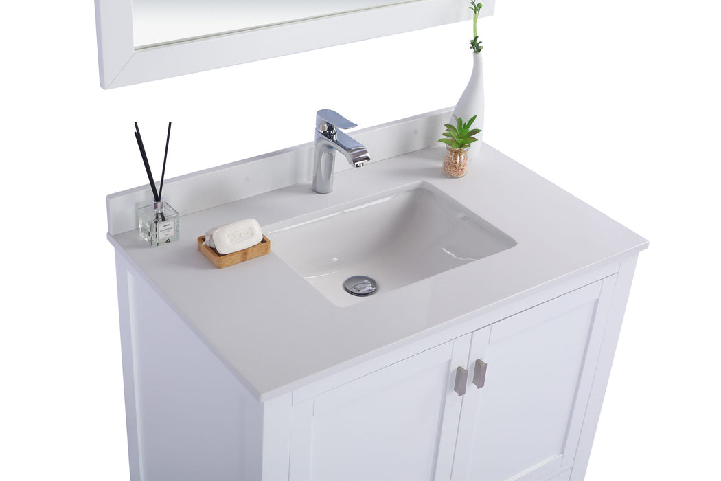 Laviva | Wilson 36" White Bathroom Vanity with White Quartz Countertop Laviva - Vanities Laviva   