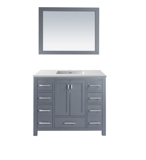 Laviva | Wilson 42" Grey Bathroom Vanity with Matte White VIVA Stone Solid Surface Countertop Laviva - Vanities Laviva   