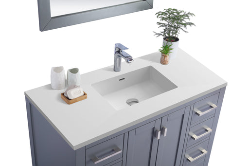 Laviva | Wilson 42" Grey Bathroom Vanity with Matte White VIVA Stone Solid Surface Countertop Laviva - Vanities Laviva   