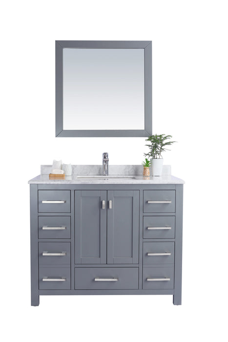 Laviva | Wilson 42" Grey Bathroom Vanity with White Carrara Marble Countertop Laviva - Vanities Laviva   