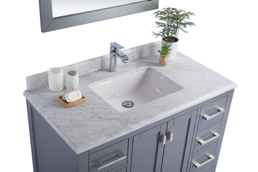 Laviva | Wilson 42" Grey Bathroom Vanity with White Carrara Marble Countertop Laviva - Vanities Laviva   