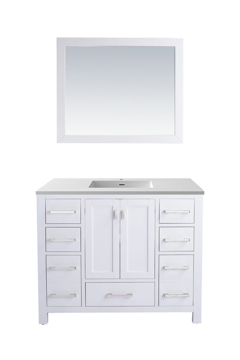 Laviva | Wilson 42" White Bathroom Vanity with Matte White VIVA Stone Solid Surface Countertop Laviva - Vanities Laviva   