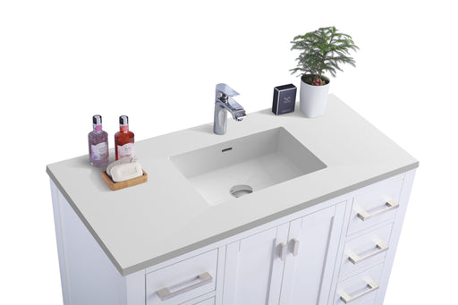 Laviva | Wilson 42" White Bathroom Vanity with Matte White VIVA Stone Solid Surface Countertop Laviva - Vanities Laviva   