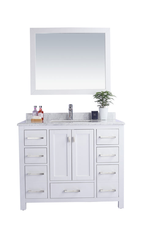 Laviva | Wilson 42" White Bathroom Vanity with White Carrara Marble Countertop Laviva - Vanities Laviva   