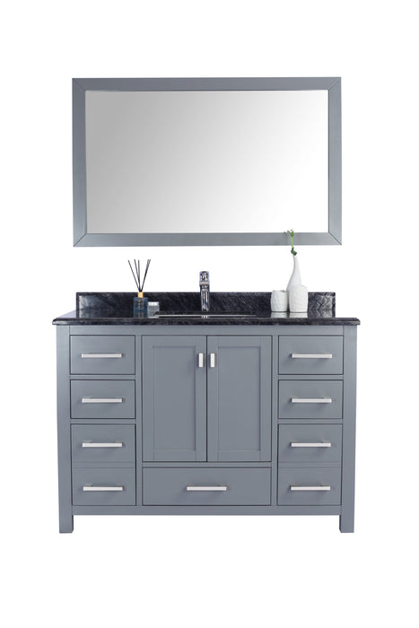 Laviva | Wilson 48" Grey Bathroom Vanity with Black Wood Marble Countertop Laviva - Vanities Laviva   