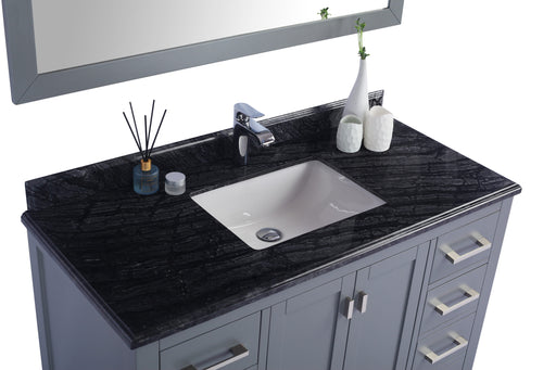 Laviva | Wilson 48" Grey Bathroom Vanity with Black Wood Marble Countertop Laviva - Vanities Laviva   