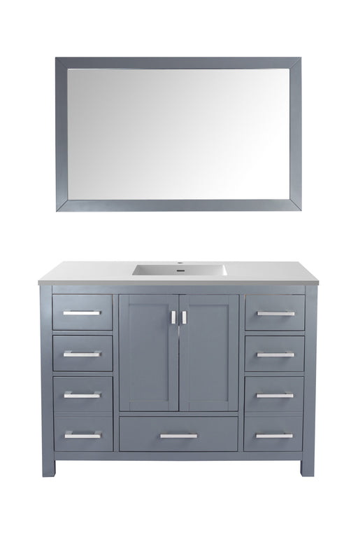 Laviva | Wilson 48" Grey Bathroom Vanity with Matte White VIVA Stone Solid Surface Countertop Laviva - Vanities Laviva   