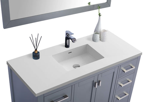 Laviva | Wilson 48" Grey Bathroom Vanity with Matte White VIVA Stone Solid Surface Countertop Laviva - Vanities Laviva   