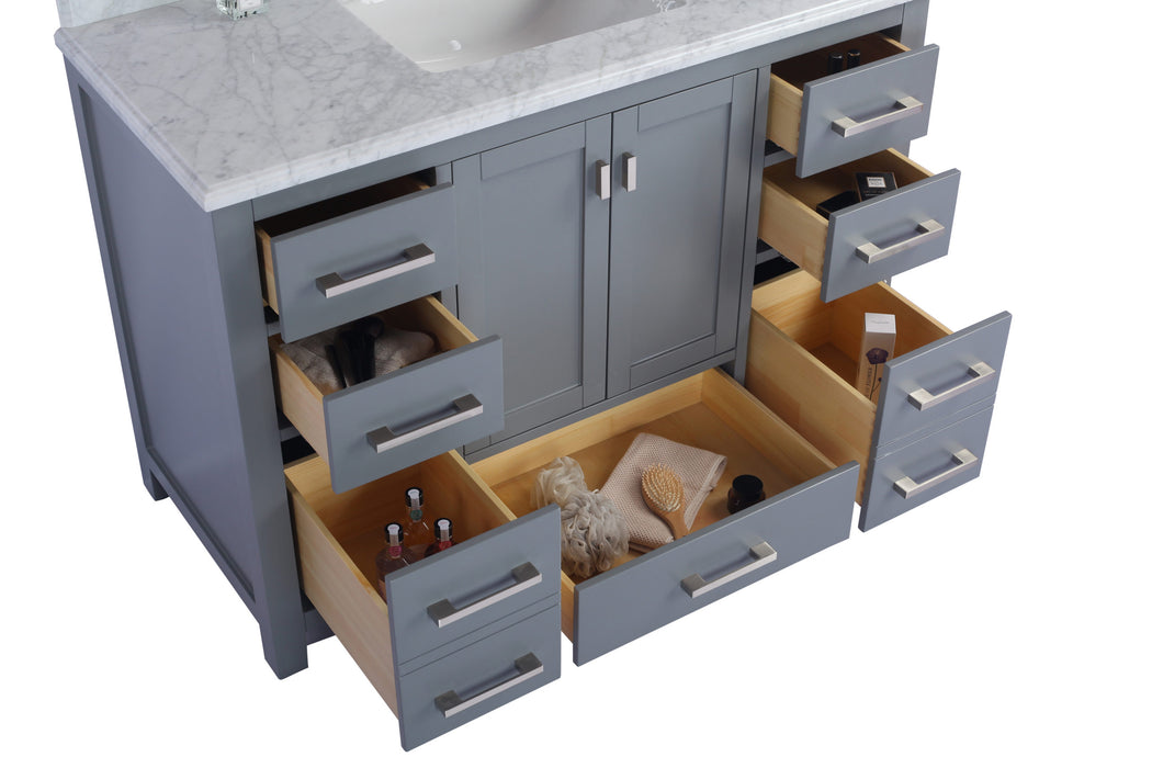 Laviva | Wilson 48" Grey Bathroom Vanity with White Carrara Marble Countertop Laviva - Vanities Laviva   