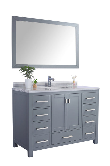 Laviva | Wilson 48" Grey Bathroom Vanity with White Stripes Marble Countertop Laviva - Vanities Laviva   