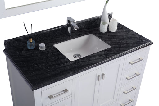 Laviva | Wilson 48" White Bathroom Vanity with Black Wood Marble Countertop Laviva - Vanities Laviva   