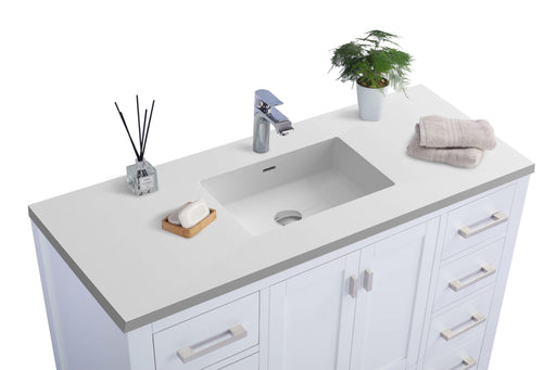 Laviva | Wilson 48" White Bathroom Vanity with Matte White VIVA Stone Solid Surface Countertop Laviva - Vanities Laviva   