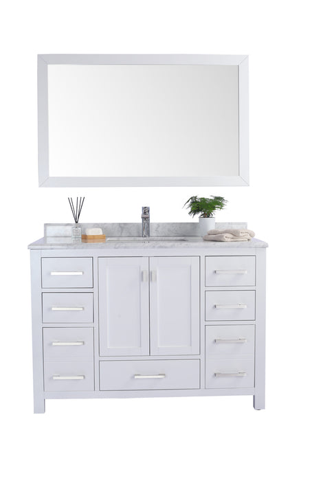 Laviva | Wilson 48" White Bathroom Vanity with White Carrara Marble Countertop Laviva - Vanities Laviva   