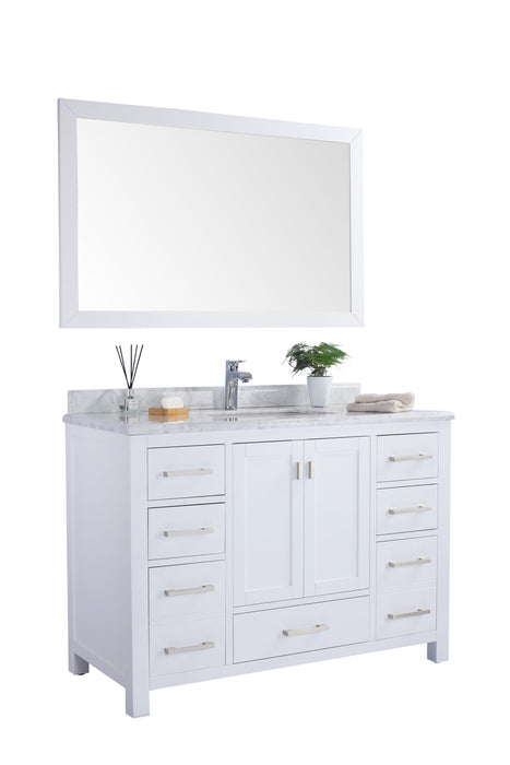 Laviva | Wilson 48" White Bathroom Vanity with White Carrara Marble Countertop Laviva - Vanities Laviva   