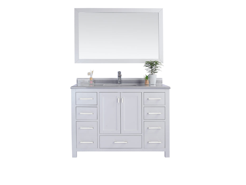 Laviva | Wilson 48" White Bathroom Vanity with White Stripes Marble Countertop Laviva - Vanities Laviva   