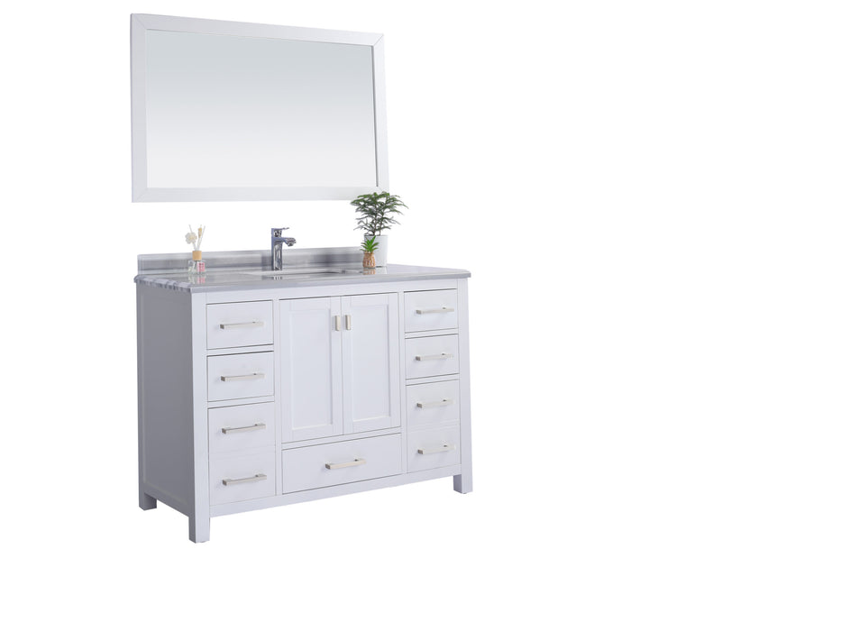 Laviva | Wilson 48" White Bathroom Vanity with White Stripes Marble Countertop Laviva - Vanities Laviva   