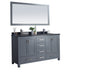 Laviva | Wilson 60" Grey Double Sink Bathroom Vanity with Black Wood Marble Countertop Laviva - Vanities Laviva   