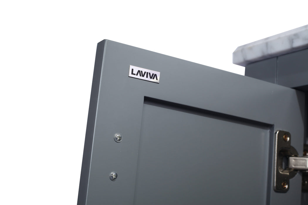 Laviva | Wilson 60" Grey Double Sink Bathroom Vanity with Black Wood Marble Countertop Laviva - Vanities Laviva   