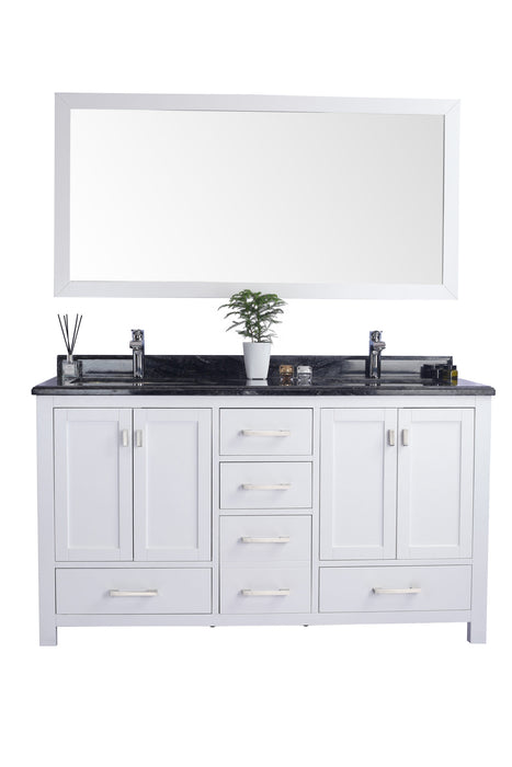 Laviva | Wilson 60" White Double Sink Bathroom Vanity with Black Wood Marble Countertop Laviva - Vanities Laviva   