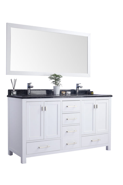 Laviva | Wilson 60" White Double Sink Bathroom Vanity with Black Wood Marble Countertop Laviva - Vanities Laviva   