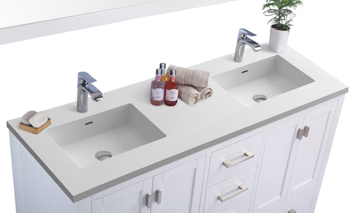 Laviva | Wilson 60" White Double Sink Bathroom Vanity with Matte White VIVA Stone Solid Surface Countertop Laviva - Vanities Laviva   