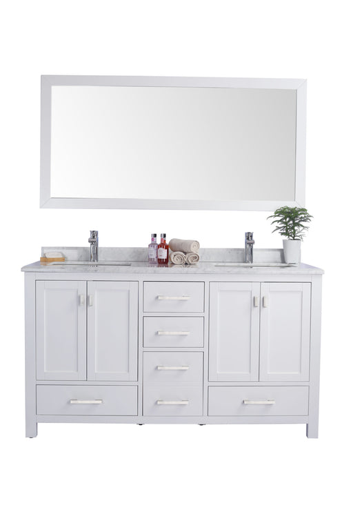 Laviva | Wilson 60" White Double Sink Bathroom Vanity with White Carrara Marble Countertop Laviva - Vanities Laviva   