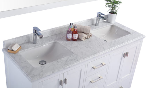 Laviva | Wilson 60" White Double Sink Bathroom Vanity with White Carrara Marble Countertop Laviva - Vanities Laviva   