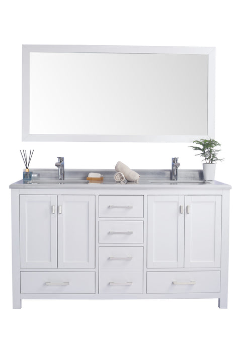 Laviva | Wilson 60" White Double Sink Bathroom Vanity with White Stripes Marble Countertop Laviva - Vanities Laviva   