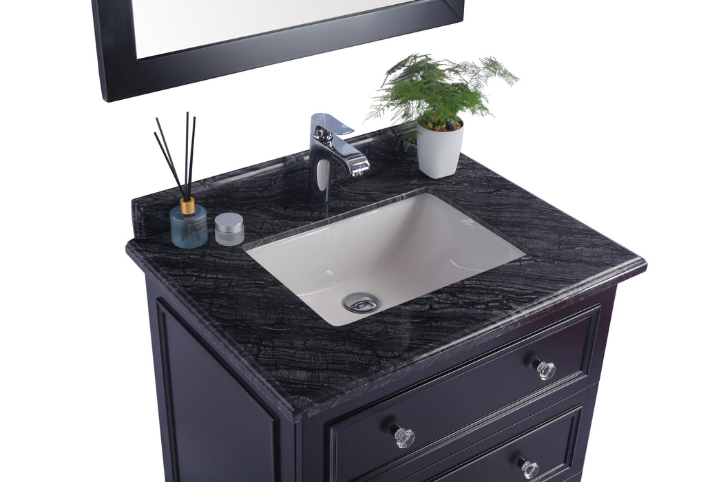 Laviva | Luna 30" Espresso Bathroom Vanity with Black Wood Marble Countertop Laviva - Vanities Laviva   