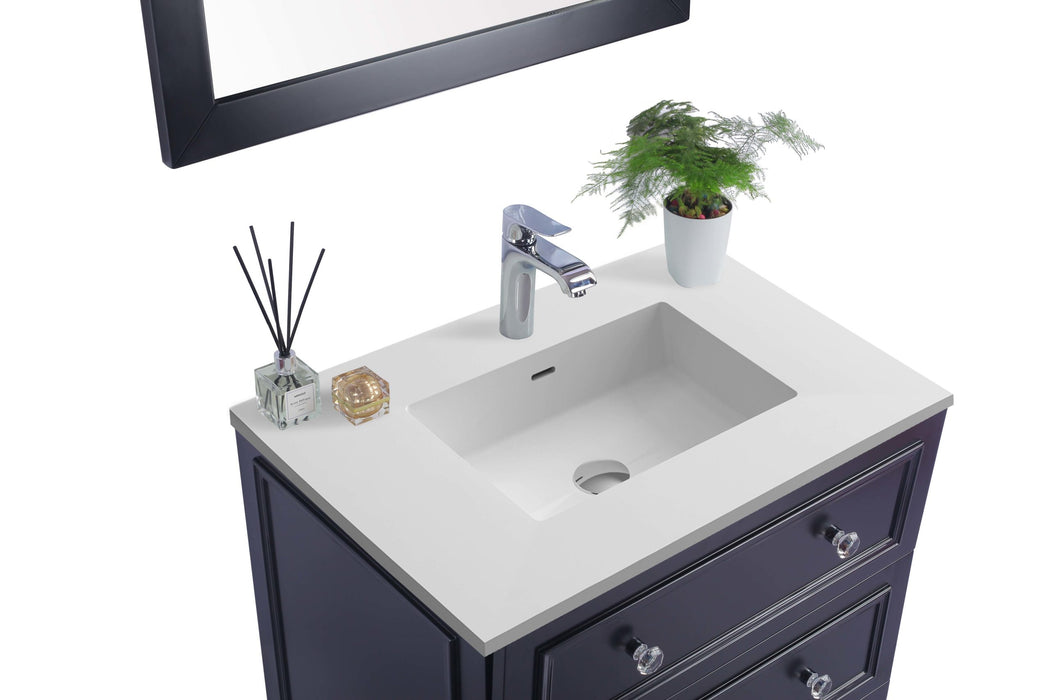 Laviva | Luna 30" Espresso Bathroom Vanity with Matte White VIVA Stone Solid Surface Countertop Laviva - Vanities Laviva   