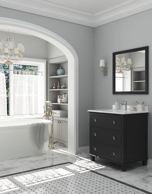 Laviva | Luna 30" Espresso Bathroom Vanity with Pure White Phoenix Stone Countertop Laviva - Vanities Laviva   