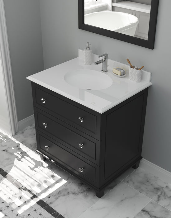 Laviva | Luna 30" Espresso Bathroom Vanity with Pure White Phoenix Stone Countertop Laviva - Vanities Laviva   