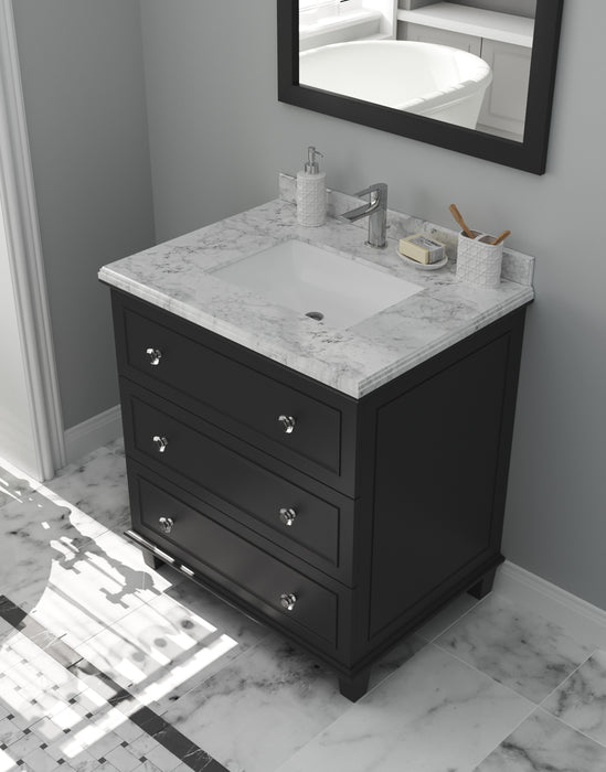 Laviva | Luna 30" Espresso Bathroom Vanity with White Carrara Marble Countertop Laviva - Vanities Laviva   