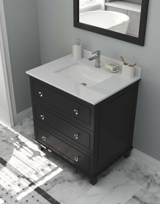 Laviva | Luna 30" Espresso Bathroom Vanity with White Quartz  Countertop Laviva - Vanities Laviva   