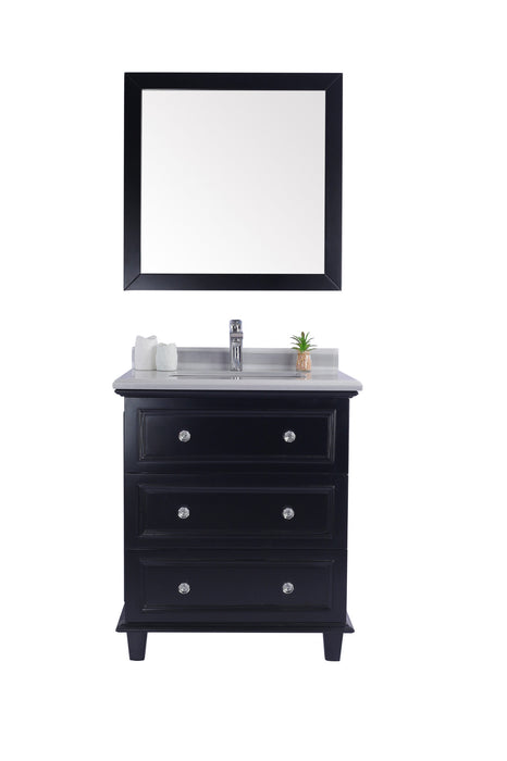 Laviva | Luna 30" Espresso Bathroom Vanity with White Stripes Marble Countertop Laviva - Vanities Laviva   