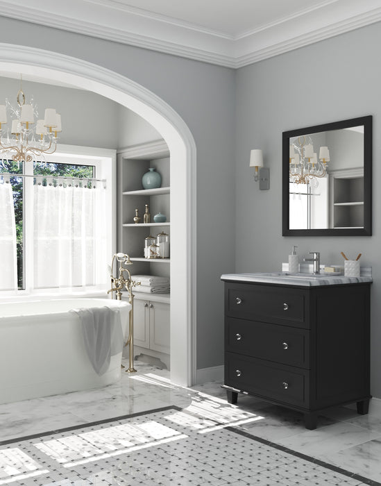 Laviva | Luna 30" Espresso Bathroom Vanity with White Stripes Marble Countertop Laviva - Vanities Laviva   