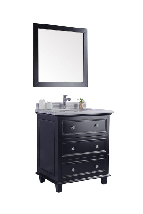 Laviva | Luna 30" Espresso Bathroom Vanity with White Stripes Marble Countertop Laviva - Vanities Laviva   